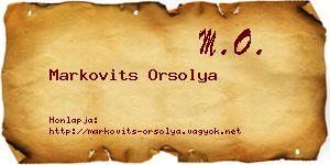 Markovits Orsolya névjegykártya
